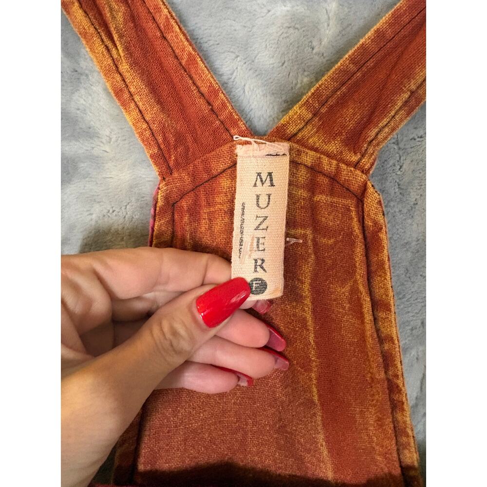 Patchwork Bohemian Overalls Drop Crotch Harem 0S … - image 9